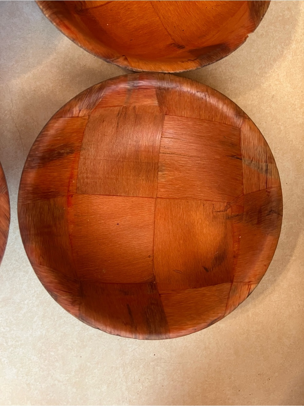 Woven Wood Vintage Bowls - Picture 3 of 7
